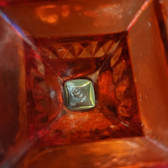 Vintage orange glass candy dish - Picture 7 of 8